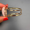 Rose quartz heart cuff bracelet