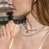 14-karat gold aquamarine tubes interlocking necklace