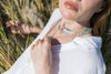 shaded aquamarine double wrap necklace