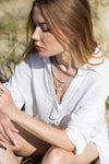 shaded aquamarine double wrap necklace