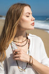 multicolor tourmaline heishi double wrap necklace