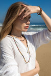 multicolor tourmaline heishi double wrap necklace