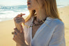 multicolor tourmaline heishi double wrap necklace