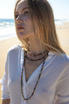multicolor tourmaline heishi double wrap necklace