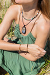 Botswana agate macramé pendant