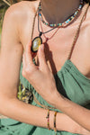 chrysoprase macramé pendant