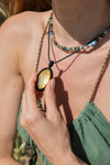 chrysoprase macramé pendant
