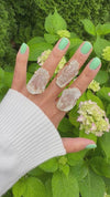 Large raw green amethyst gem ring