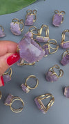 Freeform faceted purple amethyst ring