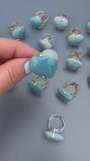 Paraiba blue quartz heart ring
