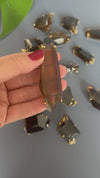 Freeform faceted smoky quartz pendant