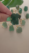 Freeform faceted green quartz ring