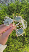Freeform faceted crystal cuff bracelet