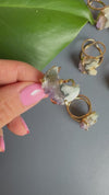 Amethyst crystals slice small crescent moon ring