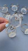 Medium crystal hexagon cuff bracelet