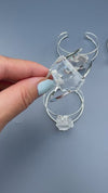 Freeform faceted crystal cuff bracelet