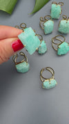 Freeform faceted amazonite ring