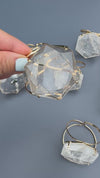 Large crystal hexagon cuff bracelet