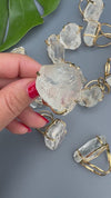 Large raw crystal gem ring