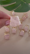 Freeform faceted rose quartz ring